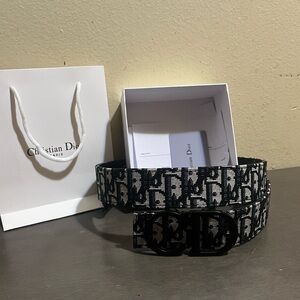 Dior Black Textured Leather with black Logo